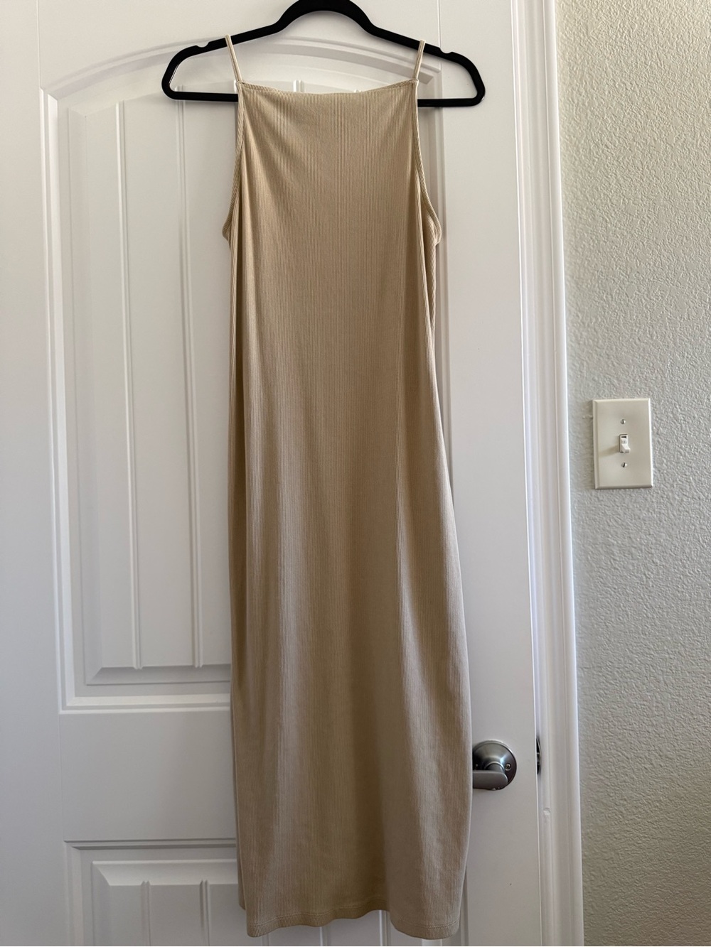 Old Navy Beige Maxi Slip Dress with Thin Straps